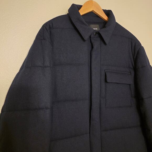 Vince Cozy Wool Quilted Puffer Jacket Navy XL Heavyweight Luxury - Picture 4 of 15